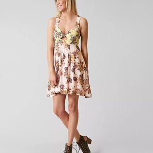 Free People | Baby It’s You Mini Dress with Pockets , Ivory Combo Floral, size M